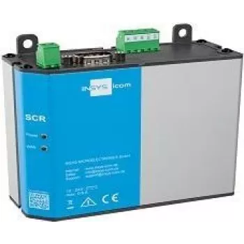 LAN maršrutizatorius INSYS icom SCR‑E300, DIN‑bėgelio/sieninis montavimas, SMA antenos jungtis, 10/100 Mbps, 12–24 V