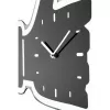 NeXtime 3072zw sieninis laikrodis Thumbs up, 40x41,5 cm, juodas/sidabrinis