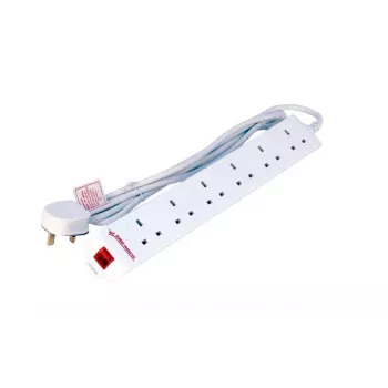 Maitinimo ilgintuvas MicroConnect MC-UKSURGESTRIP6-2M 6 lizdų 2 m Baltas
