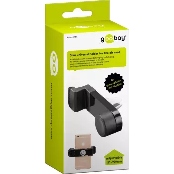 Wentronic Goobay Slim Universal Holder for the air vent, Black (47139)