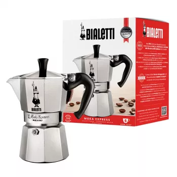 Bialetti Moka Express kavos virimo puodas 0,3 L, aliuminis, juodas