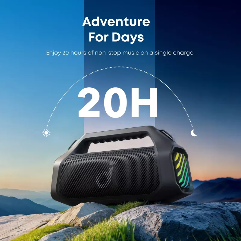Nešiojama 2.1 garsiakalbių sistema Soundcore Boom 2 Pro Juoda