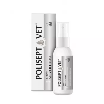 Žaizdų purškalas JM Sante Polisept Vet 50 ml šunims ir katėms, 50 ml plastikinis buteliukas