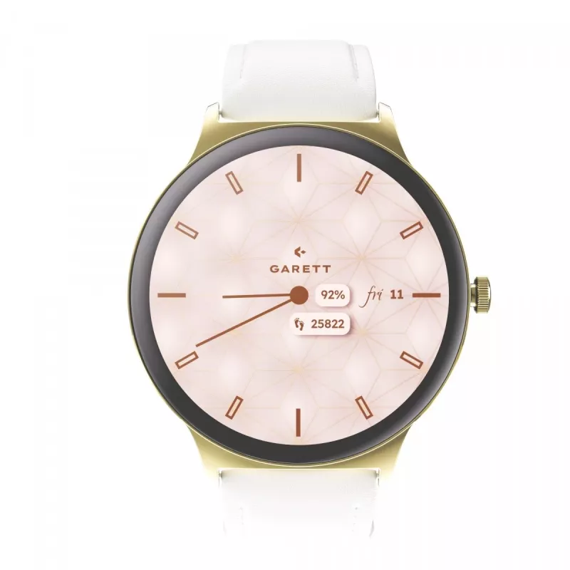 Išmanusis laikrodis Garett Verona 2 Gold Mesh su Bluetooth ir širdies ritmo matuokliu