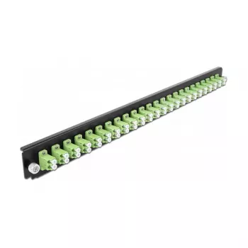 Priekinis skydelis Splice Box DeLOCK 19 colių 43362 24 prievadai LC Duplex šviesiai žalias