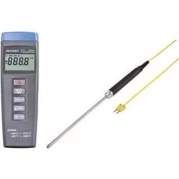 VOLTCRAFT K101 + TP 208 temperatūros matavimo prietaisas -200 iki +1370 °C, K tipo zondas