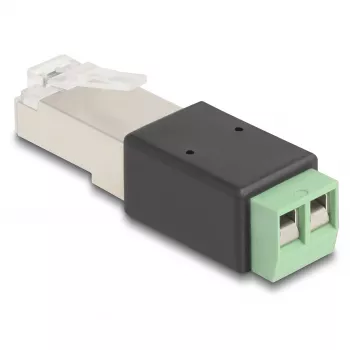 DeLOCK RJ45 kištukas į gnybtų bloko adapterį 2 kontaktai 66604 Juoda Žalia