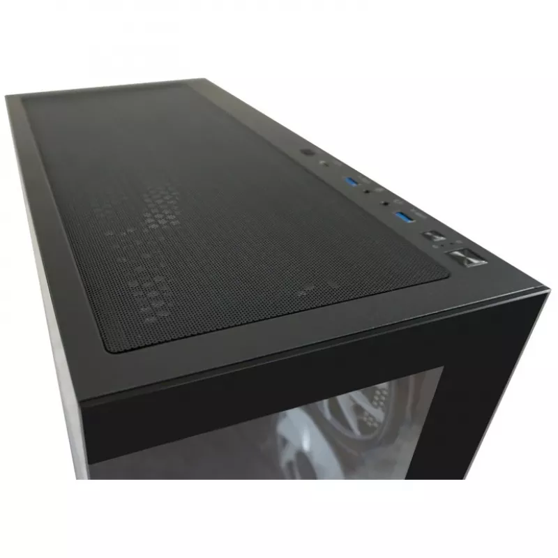 LC-Power korpusas MidiTower 715B juodas USB3.2 / Audio be maitinimo šaltinio SEAMLESS_X LC-715B-ON