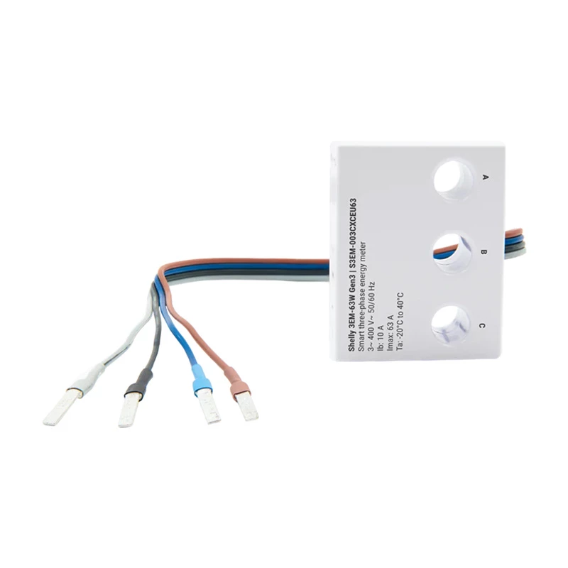 WiFi energijos matuoklis Shelly 3EM-63W Gen3 — 3 kanalų laidinis galios matuoklis