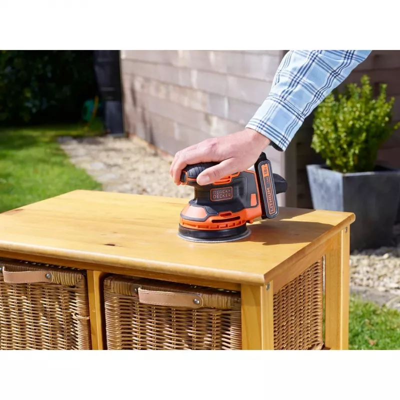 Black & Decker BDCROS18N-XJ nešiojamasis orbitinis šlifuoklis 12000 RPM juoda, oranžinė