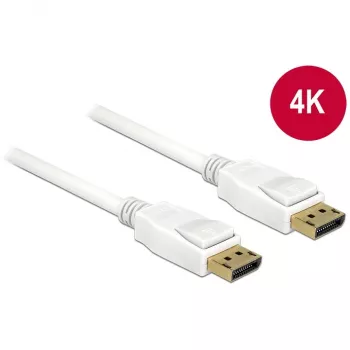 DeLOCK 3 m 2x DisplayPort laidas, baltas