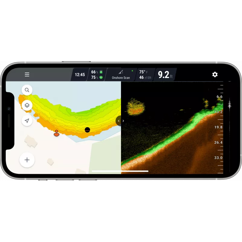 Nešiojamas žvejybinis sonaras Deeper Smart Sonar PRO+ 2, 2 sonaro spinduliai, 675 kHz, 100 m diapazonas, 65×65×65 mm, Li‑Ion 950 mAh