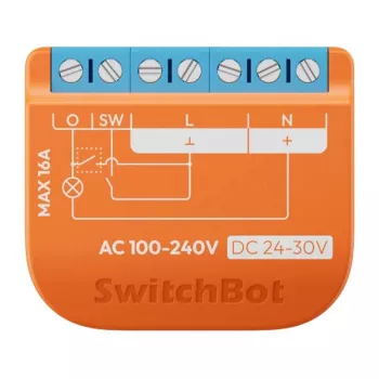 SwitchBot Relay Switch 1PM W5502310 — išmanus relės modulis su energijos stebėjimu ir Matter palaikymu