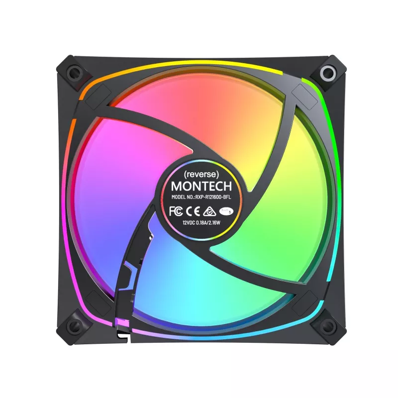 MONTECH RX120 PRO Black 120mm ARGB 3 vnt. rinkinys