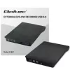 Išorinis DVD-RW įrenginys QOLTEC 51857 – USB 3.0, SATA sąsaja, DVD±R 8x, DVD±RW 4x, DVD-RAM 5x, CD 24x, juodas