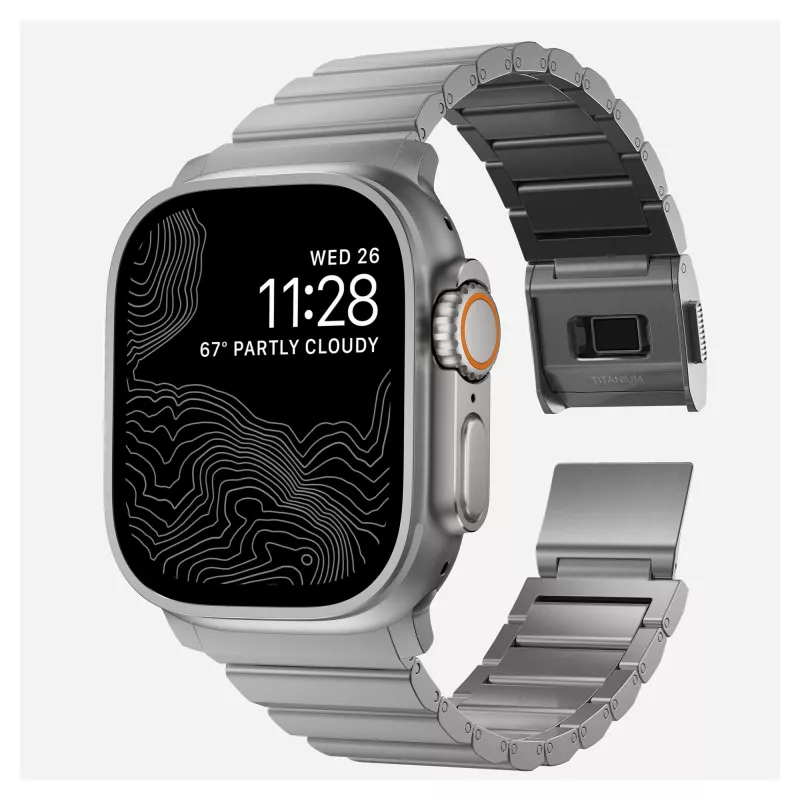 NOMAD Titanium Band, Apple Watch 46mm/49mm, sidabrinis
