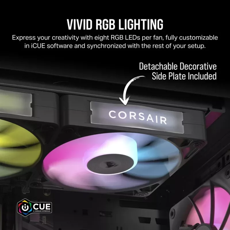 Ventiliatorius Corsair iCUE LINK RX140 RGB 14 cm Juodas 300-1700 RPM