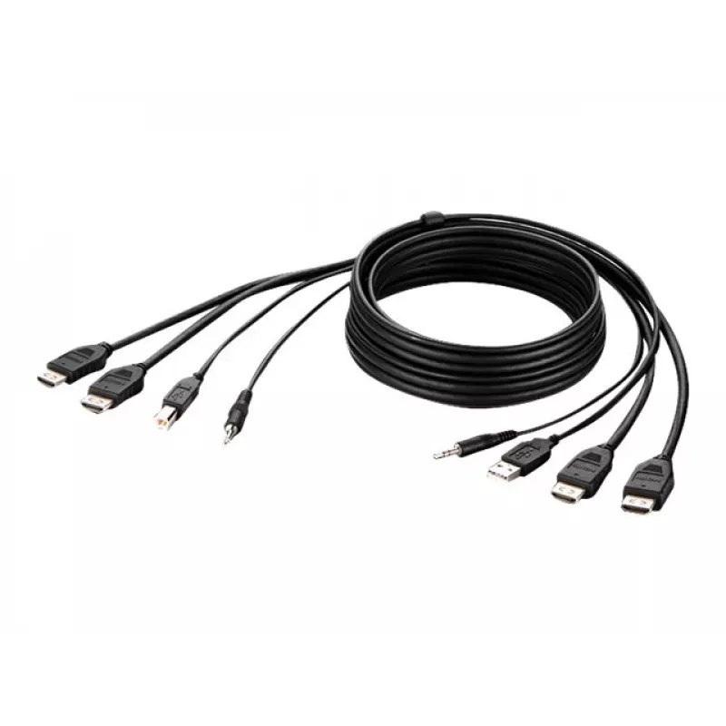 Belkin Secure KVM kombinuotas kabelis - vaizdo / USB / garso kabelis - TAA atitikmuo - USB, Mini-Jack, HDMI (M)