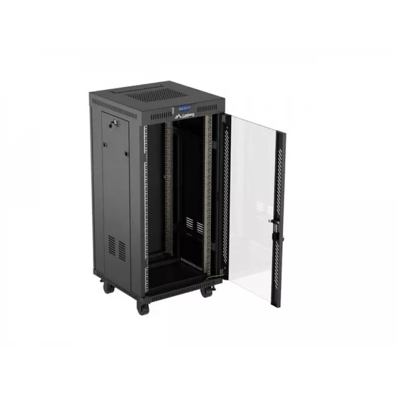 Stovimas serverio spintos rėmas LANBERG FF01-6624-12BL 24U 19 colių 600×600 mm, IP20, 1200 kg, juodas
