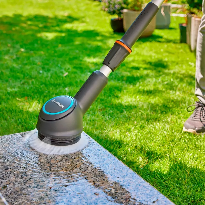 GARDENA 14846-20 minkštas diskinis šepetys AquaBrush, žaliai pilka, 422 mm