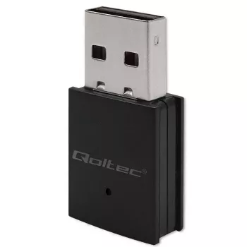 Belaidis Mini USB Wi-Fi adapteris QOLTEC 57007 – vienos juostos 2,4 GHz, iki 150 Mbps, vidinė antena