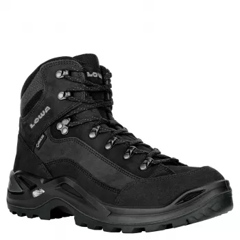 Žygio batai LOWA Renegade GTX Mid Black UK 8 (EU 42) – vidutinio aukštumo, vandeniui atsparūs su Gore‑Tex