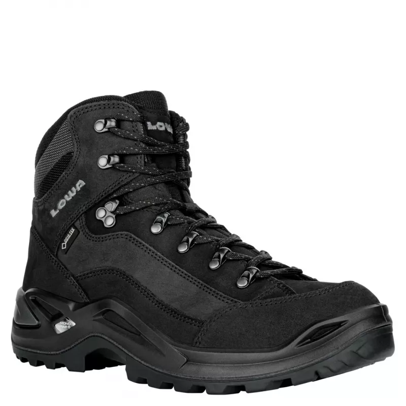 Žygio batai LOWA Renegade GTX Mid Black UK 8 (EU 42) – vidutinio aukštumo, vandeniui atsparūs su Gore‑Tex