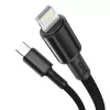 Baseus High Density Braided Cable Type-C į Lightning, PD, 20W, 1m (Juoda)