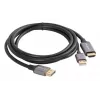 Lanberg CA-HDDP-20CU-0018-BK vaizdo kabelio adapteris 1,8 m DisplayPort HDMI + USB juodas, sidabrinis