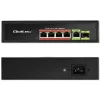 Ethernet PoE jungiklis QOLTEC 52296 — 4x RJ45 PoE prievadai, 1x RJ45 uplink