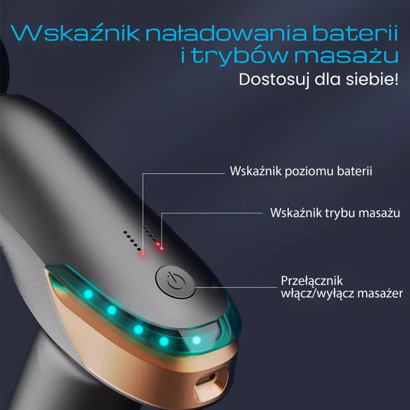 Masažinis pistoletas Extralink MSG-02-LITE 3200 aps./min. 6 antgaliai
