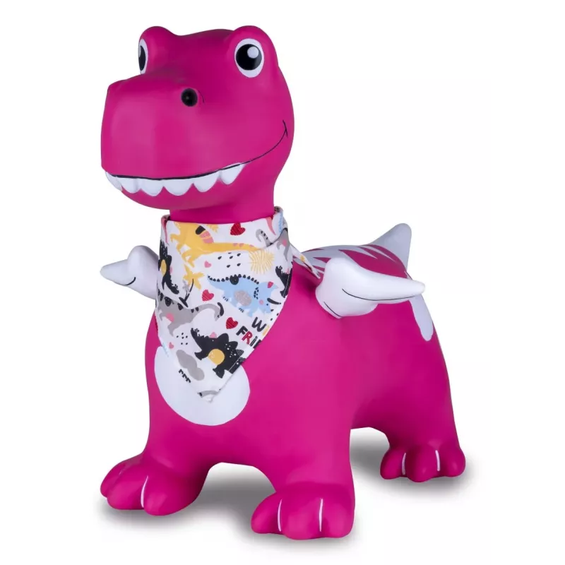Pripučiamas šokinėjantis žaislas Jamara HoppyDoo Dino su sparneliais rožinis su pompa 466008