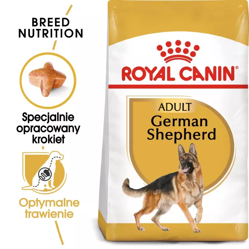 Sausas šunų ėdalas Royal Canin German Shepherd Adult, 11 kg – stambios veislės, paukštiena, 24% baltymų, 19% riebalų