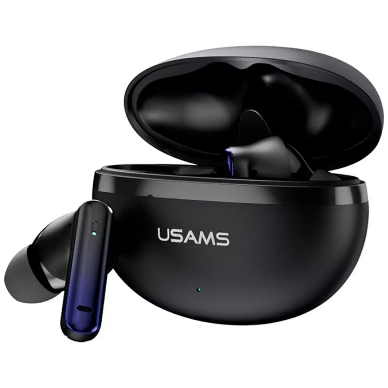 Belaidės Bluetooth ausinės Usams TWS E02 ANC+ENC juodos
