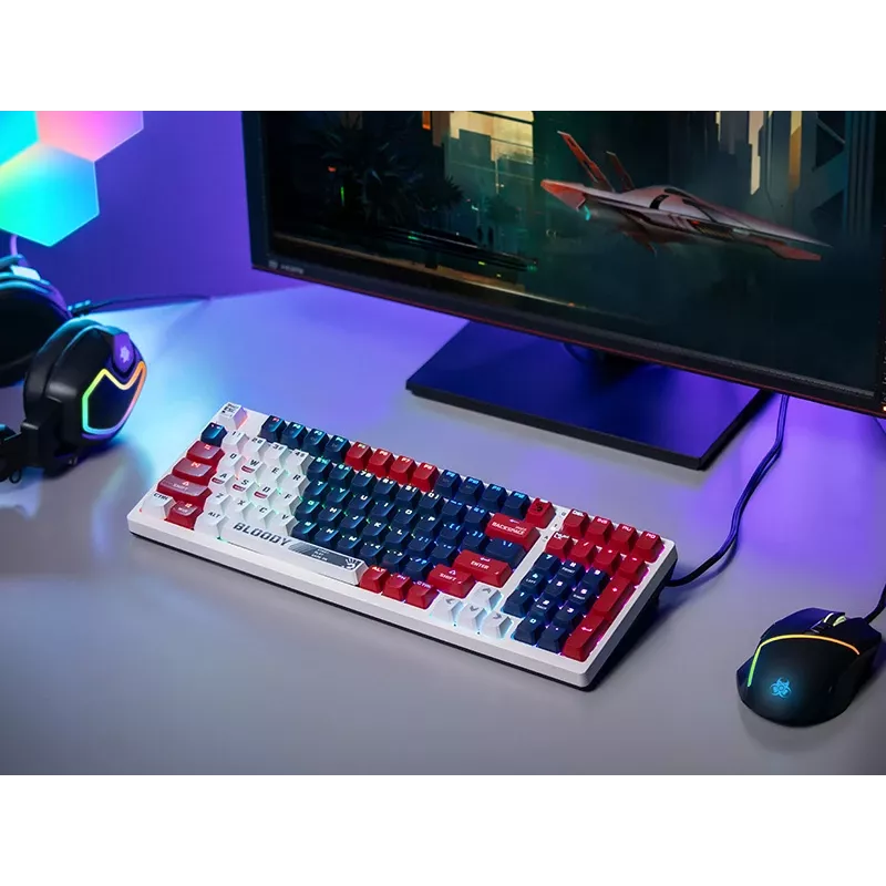 Žaidimų klaviatūra A4Tech Bloody S98, mechaninė, USB, Sports Navy, BLMS Red Plus