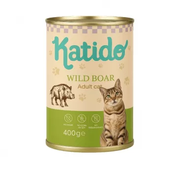 KATIDO Wild boar - šlapias ėdalas katėms - 400g
