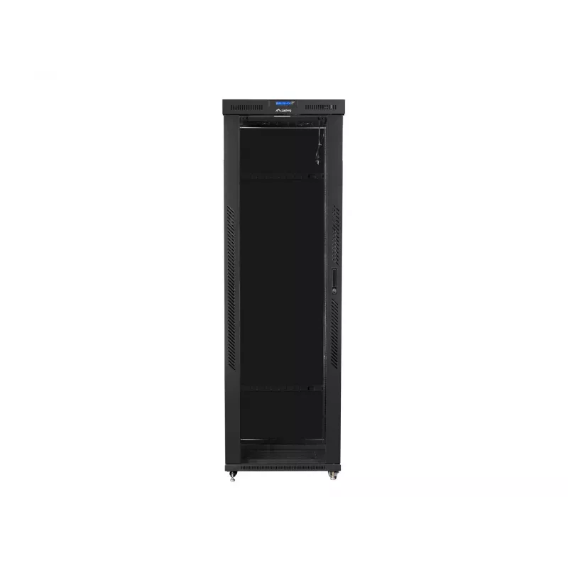 19 colių stelažinis kabinetas LANBERG FF01-8247-12BL, 47U, 800x1200 mm, stiklinės durelės