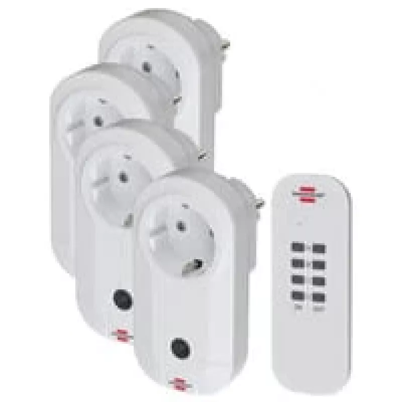 Brennenstuhl Comfort-Line RC CE1 4001 nuotoliniu būdu valdomų lizdų rinkinys, 4 lizdai su pulteliu, baltas