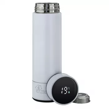 Extralink Smart Travel Mug White – Terminis puodelis su temperatūros ekranu