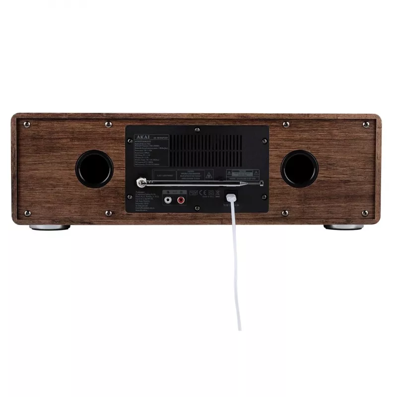 Mikro hi-fi sistema AKAI AM-100 RHAPSODY – kompaktiška garso mini sistema su integruotu stiprintuvu ir CD/USB atkūrimu
