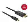 DeLOCK 85256 vaizdo kabelio adapteris 2 m USB Type-C – DisplayPort juodas