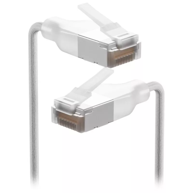 Tinklo kabelis Ubiquiti UACC-Cable-Patch-EL-C6A-15M-W RJ-45 Cat6a 15 m permatomai baltas