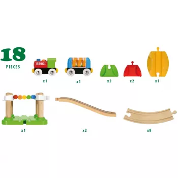 Traukinukas medinis startinis rinkinys Ravensburger BRIO įvairiaspalvis nuo 1,5 metų