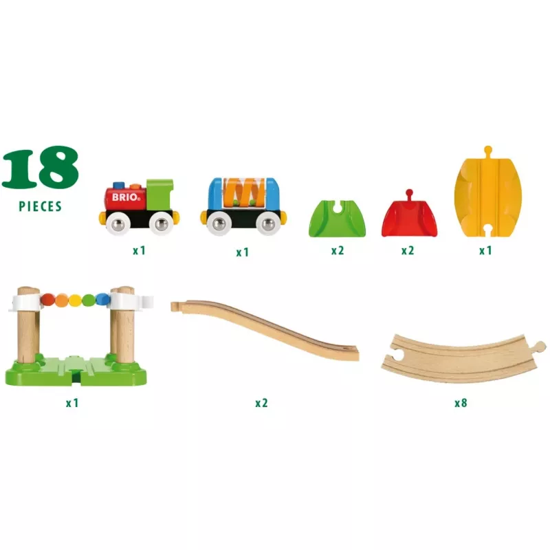 Traukinukas medinis startinis rinkinys Ravensburger BRIO įvairiaspalvis nuo 1,5 metų