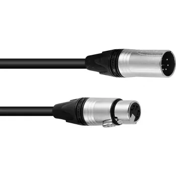 PSSO kabelis DMX XLR 5-pin 1,5 m juodas — Neutrik jungtys