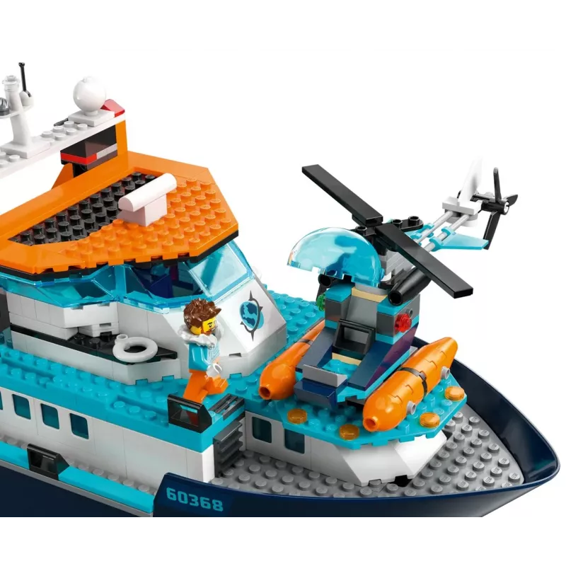 Konstruktorius LEGO City Arktinis tyrinėjimų laivas 60368 — 815 dalių, 7+ metai, 4 minifigūrėlės