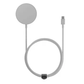 Belaidis įkroviklis stovas native union Snapstand Qi2, smiltainio spalva, maitinamas USB, 1,5 m laidas