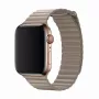 Dirželis Leather Loop Apple Watch 44mm — Devia Elegant Stone, magnetinis užsegimas iš odos
