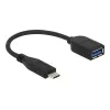 USB laidas DeLOCK USB 3.1 Gen 2 Type-C / Type-A 0,1 m juodas