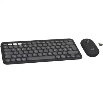 Belaidis klaviatūros ir pelės rinkinys Logitech Pebble 2 Combo QWERTZ vokiškas grafitas